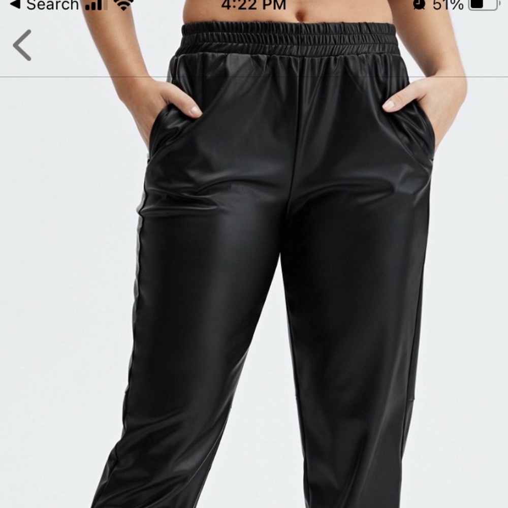 Fabletics vegan leather joggers- NWT